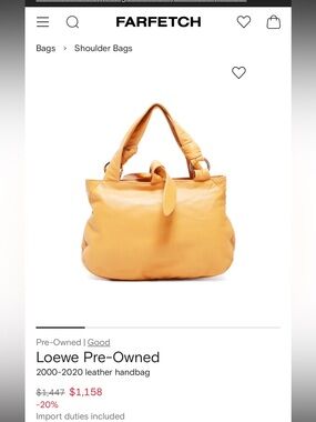 Loewe Leather Slouch Shoulder Bag / Vintage